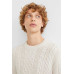 Джемпер свободного кроя с косами